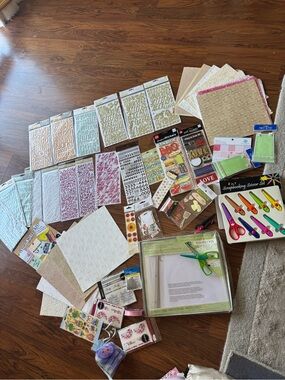 Huge Scrapbooking Craft Lot 50+ Pieces Stickers Paper Albums Martha Stewart EK